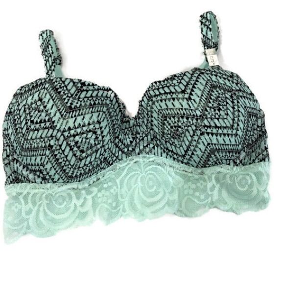 Victoria’s Secret Pink push up padded lace bralette longline bra Xsmall - Picture 2 of 3